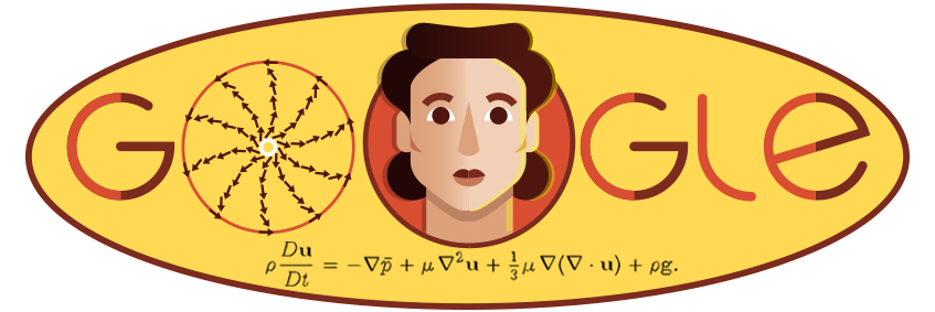 This is the Google Doodle for Olga Ladyzhenskaya. Her work had a lasting impact on a range of scientific fields, from weather forecasting to cardiovascular science and oceanography.