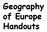 Geography of Europe Handouts