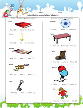 materials of objects worksheets