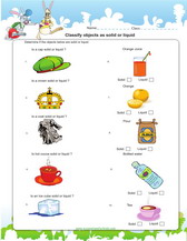 state of different objects worksheet, solid, liquid, gas pdf
