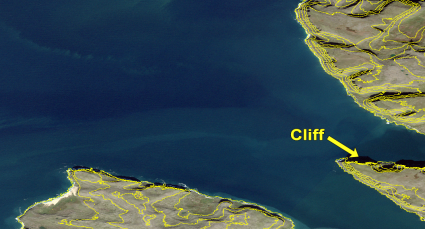 Cliff contour lines Iceland