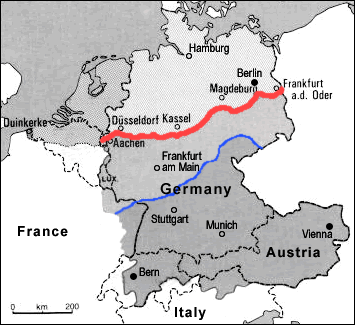 Deutsche Varietäten, Dialekte, Hochdeutsch, Benrath Linie