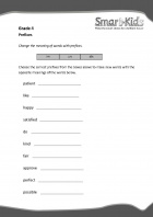 Grade 4 English Worksheet: Prefixes