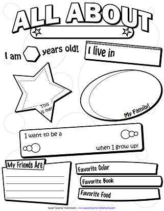 All About Me Worksheet All About Me Worksheet
